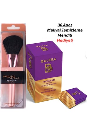 Ultra Büyük Pudra Fırçası & Micellar Makyaj Temizleme Mendili