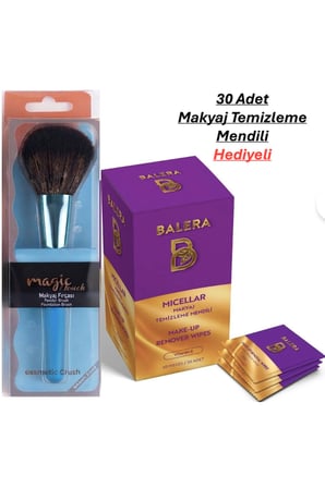 Ultra Büyük Pudra Fırçası & Micellar Makyaj Temizleme Mendili