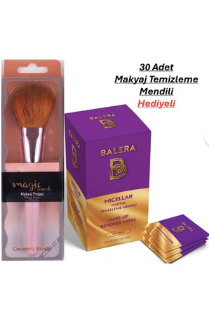 Ultra Büyük Pudra Fırçası & Micellar Makyaj Temizleme Mendili