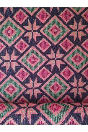 Makine Dokuması Baklava Desenli Büyük Kilim, Yeşil