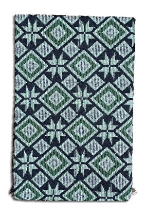 Makine Dokuması Baklava Desenli Büyük Kilim, Yeşil