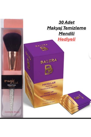 Pro Plus Pudra Ve Allık Fırçası & Micellar Makyaj Temizleme Mendili