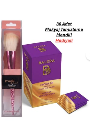 Pro Plus Pudra Ve Allık Fırçası & Micellar Makyaj Temizleme Mendili
