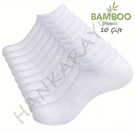 Unisex Bambu Dikişsiz Patik Çorap 10'Çift