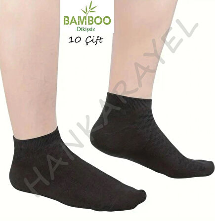 Unisex Bambu Dikişsiz Patik Çorap 10'Çift