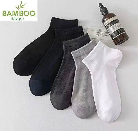 Bambu Erkek Ultra Comfort Dikişsiz Terletmeyen Patik Çorap 5'Çift