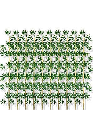 Yapay Yoğun Yapraklı 180 Cm 10 Adet Dekoratif Bambu Çubuğu Islak Doku