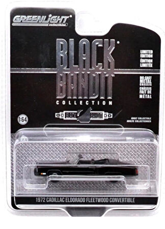 Greenlight 1/64 Black Bandit Series 29 - 1972 Cadillac Eldorado Fleetwood Convertible Diecast Model Araba