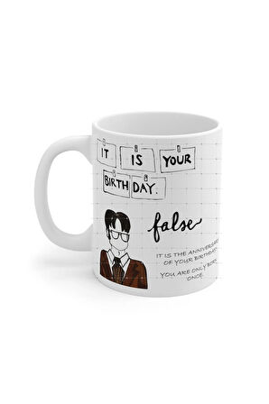 The Office Dunder Mifflin Dwight Birthday Renkli Baskılı Tasarımlı Hediye Kahve Çay Kupa Bardak