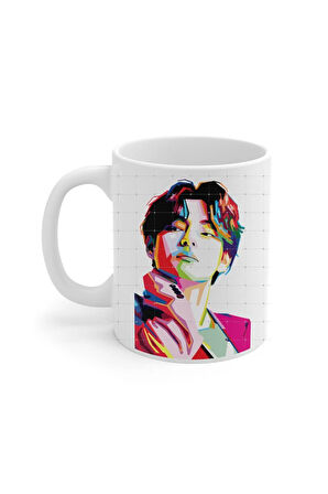 Bts Army V Kim Taehyung Renkli Baskılı Tasarımlı Hediye Kahve Çay Kupa Bardak