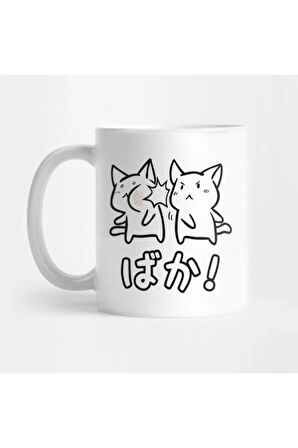 Kawaii Neko Baka Anime Sticker Kupa