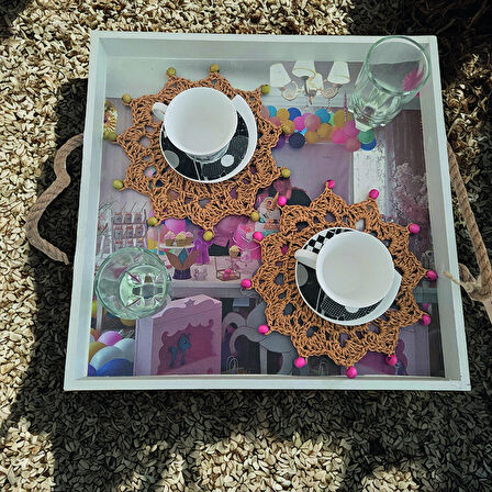 Boncuklu Bardak Altlığı