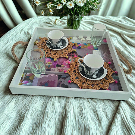 Boncuklu Bardak Altlığı