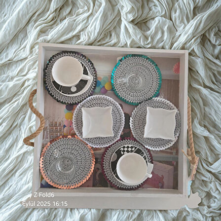 Gümüş Pullu Bardak Altlığı