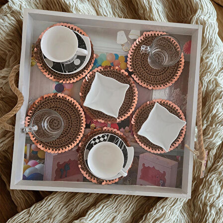 Kahverengi Pullu Bardak Altlığı