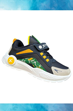 Erkek Çocuk Cırt Cırtlı  Anatomik Rahat Taban  Kaymaz Taban Günlük Spor Ayakkabı Okul Ayakkabısı  La