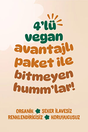 Humm Organic Organik Vegan Yulaf Bar & Glutensiz Kek Atıştırmalık Paketi - 4 adet (4 çeşit)