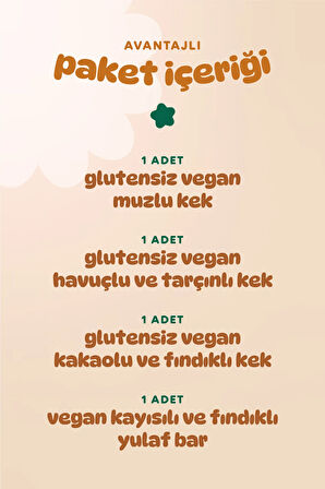 Humm Organic Organik Vegan Yulaf Bar & Glutensiz Kek Atıştırmalık Paketi - 4 adet (4 çeşit)