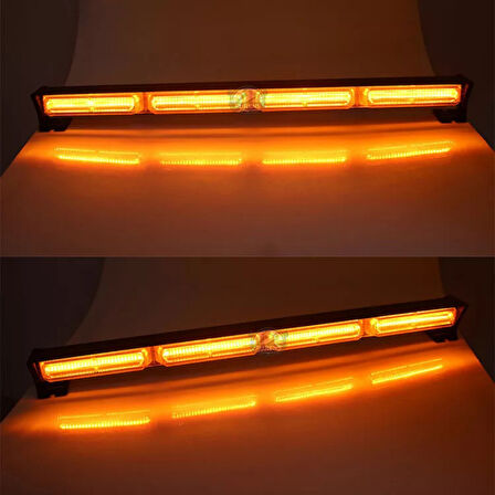 Turuncu Tepe Çakar Bar Led 60cm 12-24v  Off Road Çekici Traktör İkaz Lambası Çakar 15 Modlu