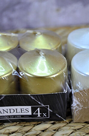 Bar Mumu Baton Mum 4 lü 38 mm Çap 50 mm Uzunluk Metalik Boya 