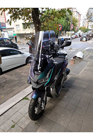 Barossa ADV 125 Siperlik Ön Cam 2024 Model 57cm Açıkfüme Renkli 4mm KISA SPOR CAM