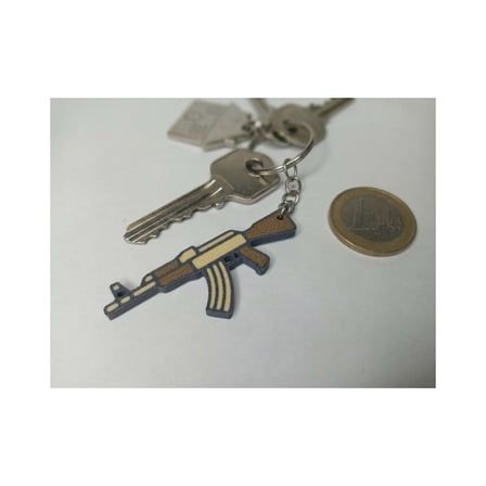 Ak-47 Mini Silah Tüfek Figürlü Metal Anahtarlık