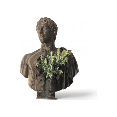 Mistik Kristal Detaylı Erkek Büst Biblo - Sanat ve Mitoloji Temalı Mini Dekoratif Obje (6x8 Cm) Apollo