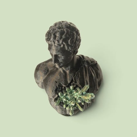 Mistik Kristal Detaylı Erkek Büst Biblo - Sanat ve Mitoloji Temalı Mini Dekoratif Obje (6x8 Cm) Apollo