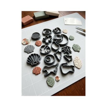 Karisik Figurlu Polimer Kil & Seramik Kesici Set Kedi,Kopek,Cilek,Yaprak,Bitki, Kurabiye,Agac, Ay Figurlu