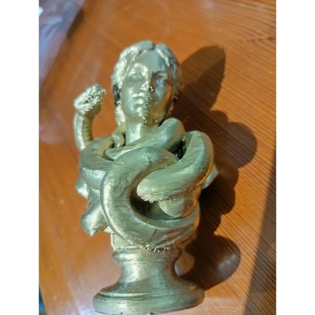 Mitolojik Medusa / Yılan Figürlü Dekoratif Büst - Altın Sarısı Çalışma Masası Aksesuarı (5X10 Cm)