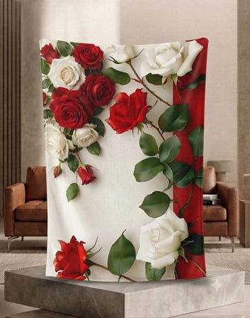150*220 Cm. Polar Battaniye Hipoalerjenik Organik Pamuk 100%100 cotton Premium luxury doku deluxe seri sağlam leke tutmaz kırışmaz solmaz gül kırmızı beyaz çiçek kalp aşk