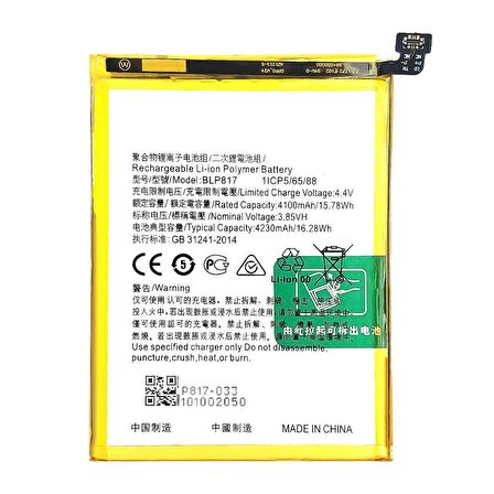 Oppo A15 S ile Uyumlu İthal Pil Blp817