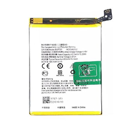  Oppo Realme 6İ ile Uyumlu İthal Pil Blp757