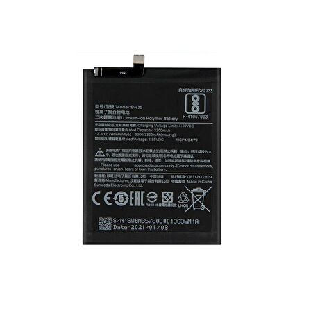  Xiaomi Redmi 5A BN34 ile Uyumlu İthal Pil