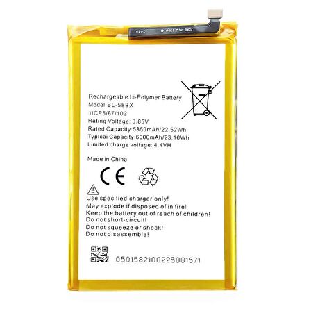  Infinix Hot 10S ile Uyumlu İthal Pil BL58BX