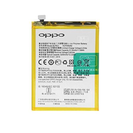  Oppo A92 ile Uyumlu İthal Pil BLP781