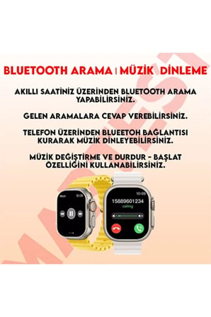 Gümüş Kasa ve Turuncu Silikon Kordonlu Akıllı Saat, Nabız ve Uyku Takibi Özellikli