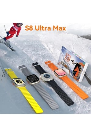 49mm Ekranlı, Nabız ve Uyku Takibi Yapabilen, Suya Dayanıklı Akıllı Saat - Siyah Silikon Kordon