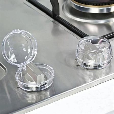 Isıya Dayanıklı Plastik Ocak Düğme Koruyucu Düğme Kilidi Emniyet Düzeneği - Paket İçinde 2 Adet Vardır Bx40