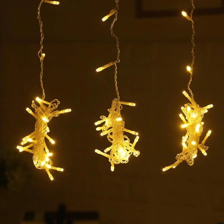 8 Fonksiyonlu 200 Led 10 Saçak Şerit Led 2x2 Perde İp Led (gün Işığı) Bx40