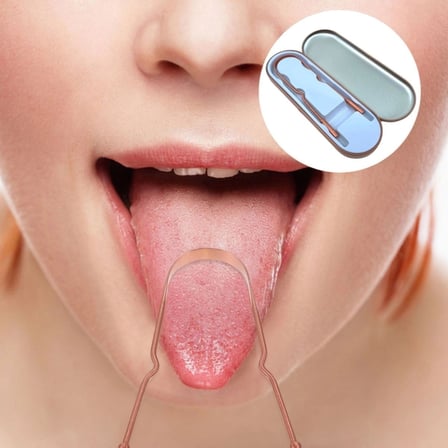 Bakır Oil Pulling Yağ Çekme Dil Plak Temizleme Aleti Dil Fırçası Sıyırıcı Dil Kaşığı Bx40