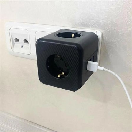Isıya Dayanıklı Termal Akım Korumalı Ve Çocuk Korumalı 3 Priz Girişli 3 Usb Girişli Küp Priz Bx40