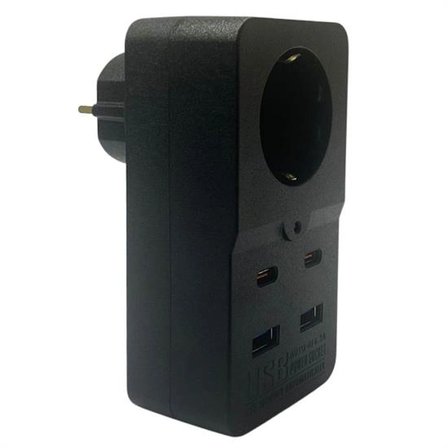 Isıya Dayanıklı Termal Akım Korumalı 1 Priz Girişli 2 Usb Girişli 2 Type-c Girişli Pirz Bx40