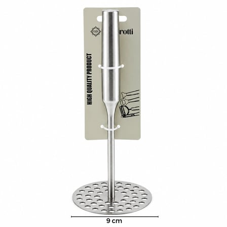 Yuvarlak Çap : 8cm Metal Saplı = 11.5cm Metal Patates Ezici Toplam Uzunluk : 26.5cm Bx40