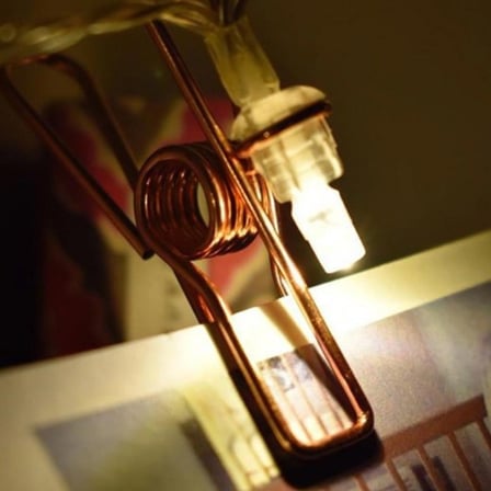Bakır Renkli Led Işıklı Fotoğraf Asma Işık Süsleme Mandalları Bx40