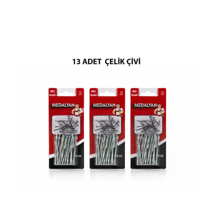 4x60 13pcs Beton Çelik Çivi 18pcs Bx40