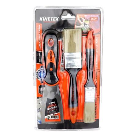3pcs  Boyacı - Nalbur Set  50mm Spatula - 2x Kestirme Fırça Bx40