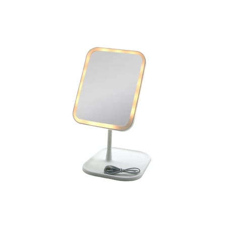 Dikdörtgen 7 Inc Ledli - Usb Şarjlı Makyaj Aynası 90° Açı Ayarlı Takılı Ayak Renkli Pls İ11-017 Bx40