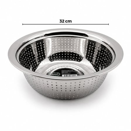 32cm Kulpsuz Paslanmaz Metal Sepet Süzgeç Bx40