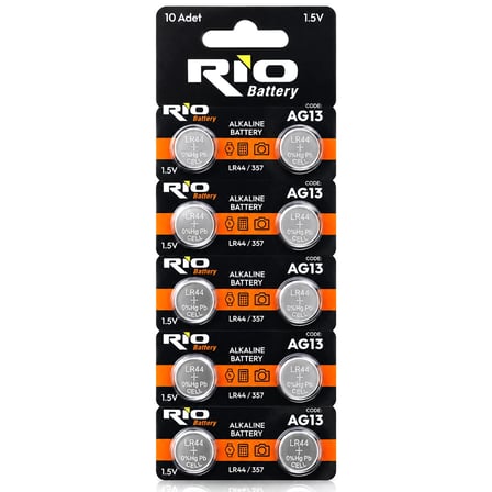 Lr-44/357 Düğme Pil Alkalin 1.5v 10lu Kart Ag13 Bx40